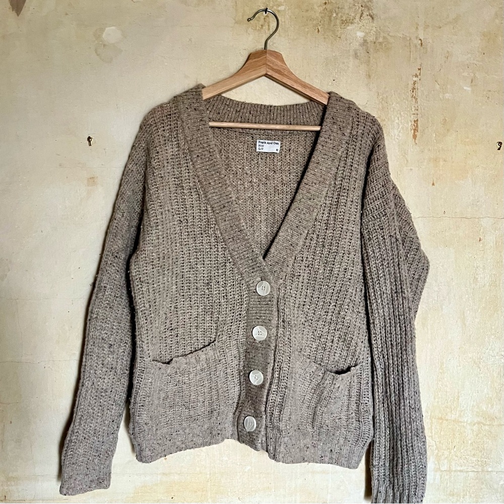 FRANK & OAK Oversized Wool Cardigan Size Small